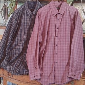 Van Heusen Wrinkle Free Plaid Button Down L